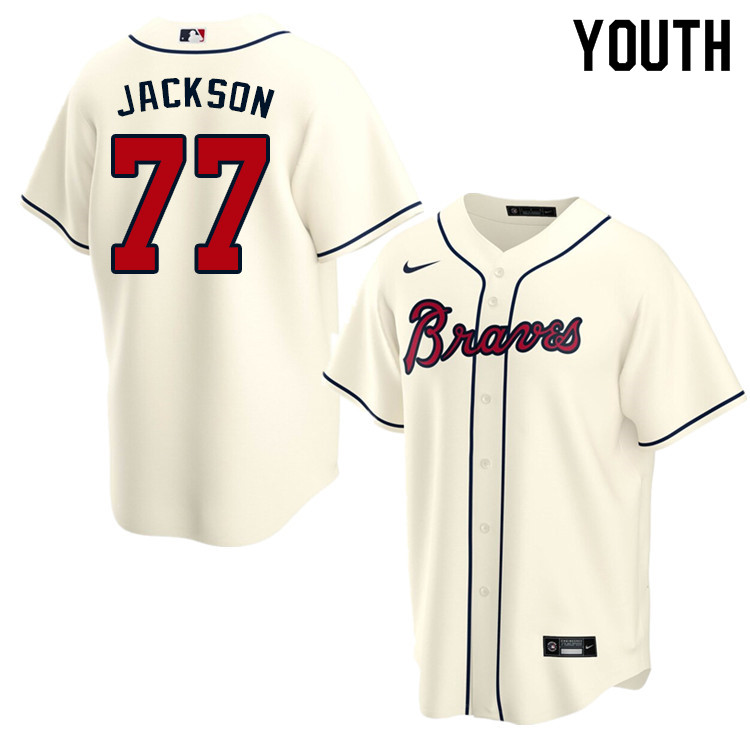 Nike Youth #77 Luke Jackson Atlanta Braves Baseball Jerseys Sale-Cream